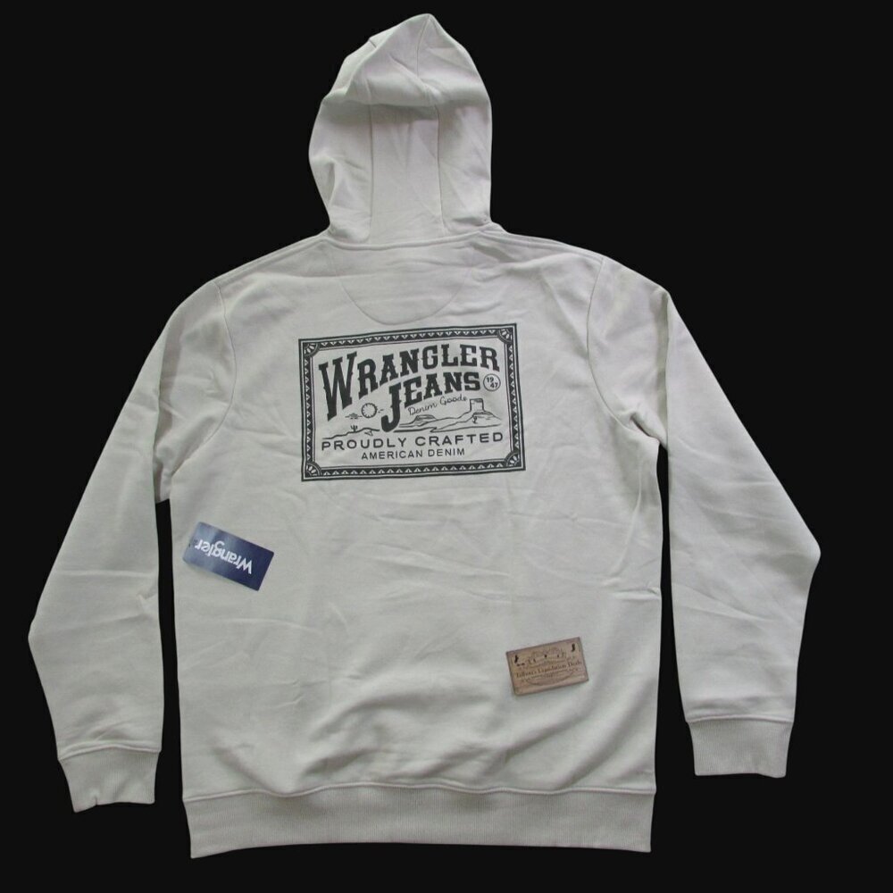 Wrangler Men's Logo Back Graphic Hooded Pullover Sweatshirt Hoodie